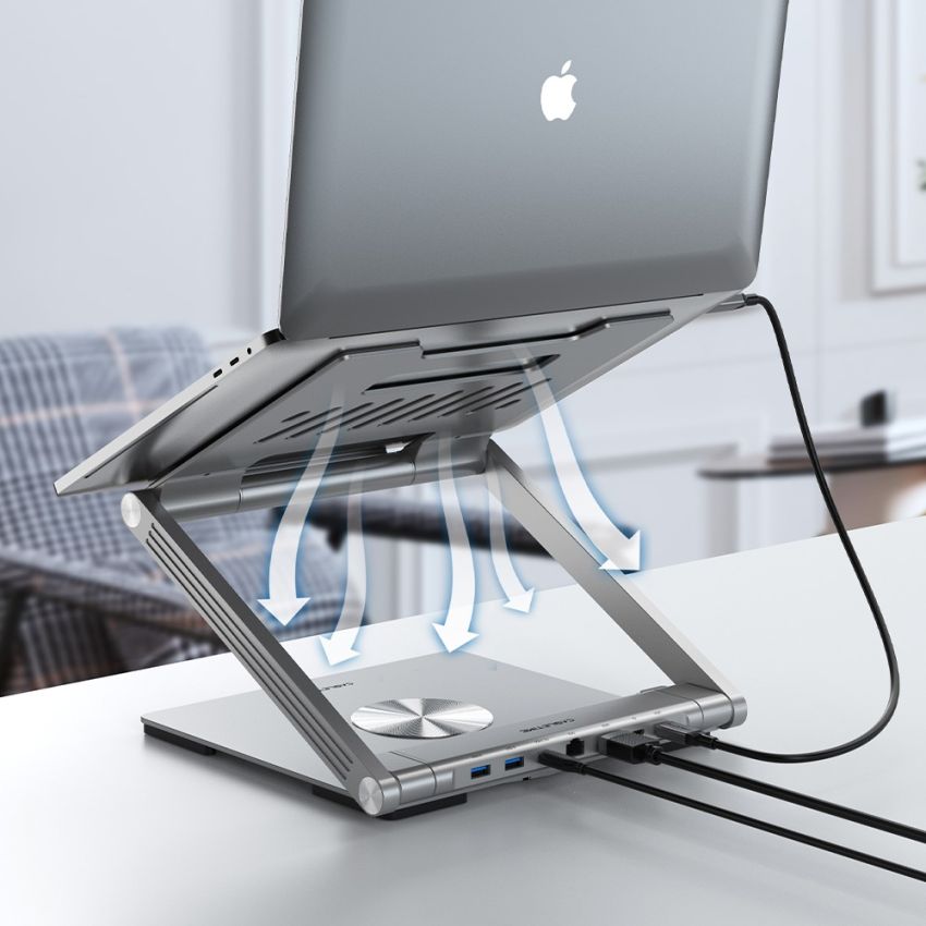 Laptop Stand for Desk With Hub 6In1 Docking Station Holder