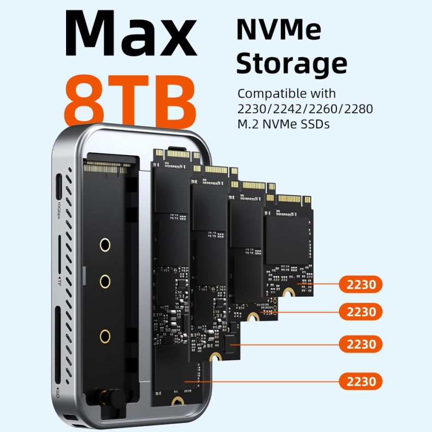 7In1 Magnetic USB-C Hub 10Gbps with SSD Enclosure for iPhone 17 16 15 Pro Max Series