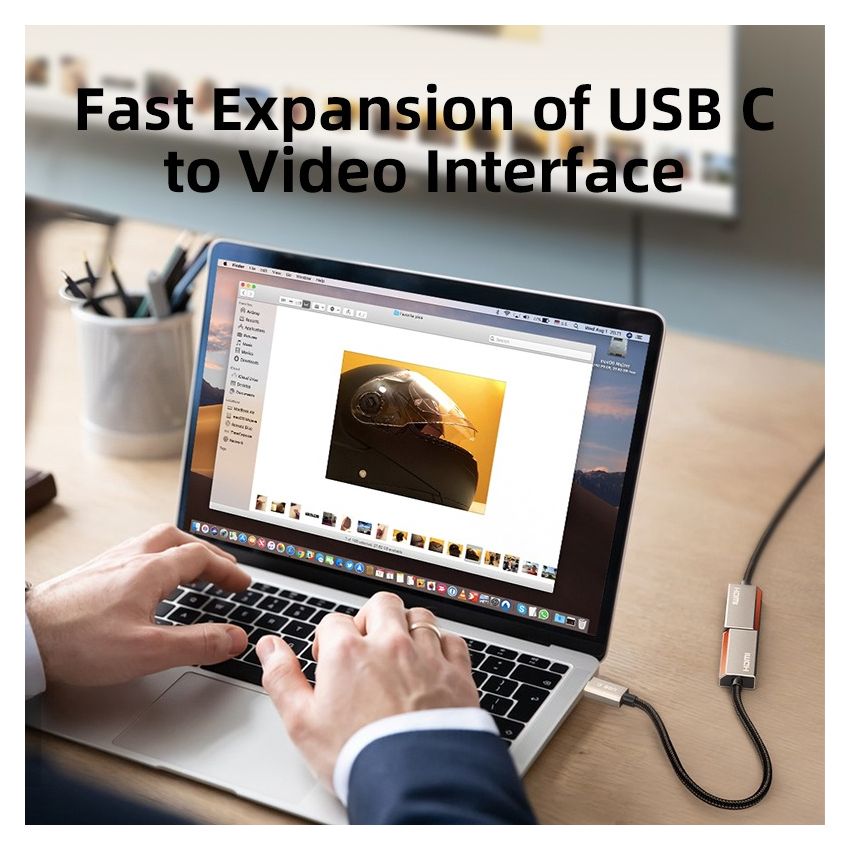 USB C to DisplayPort 2.1 8K 60Hz Adapter for IPad Pro MacBook PC