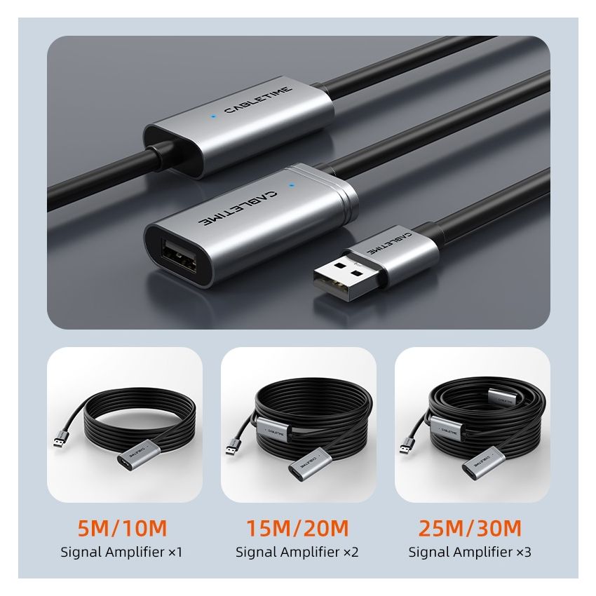 Kabel USB 2.0 Active Extension Cable Male to Female with Amplifier