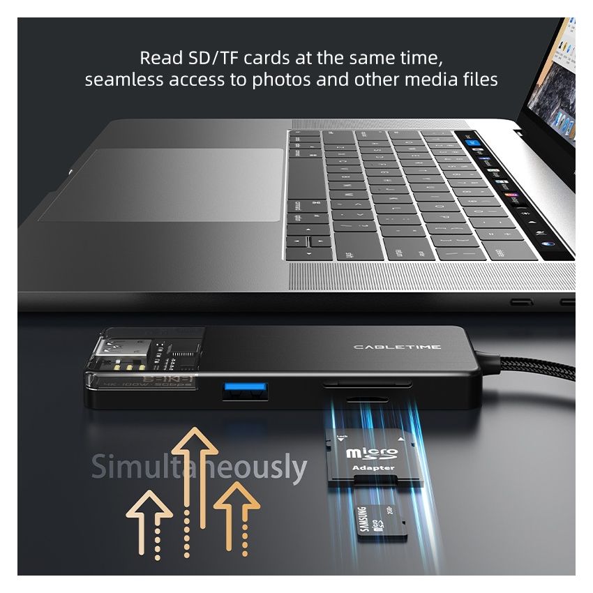 6 In 1 USB Type C Multiport Hub with 4K HDMI 100W Power Delivery
