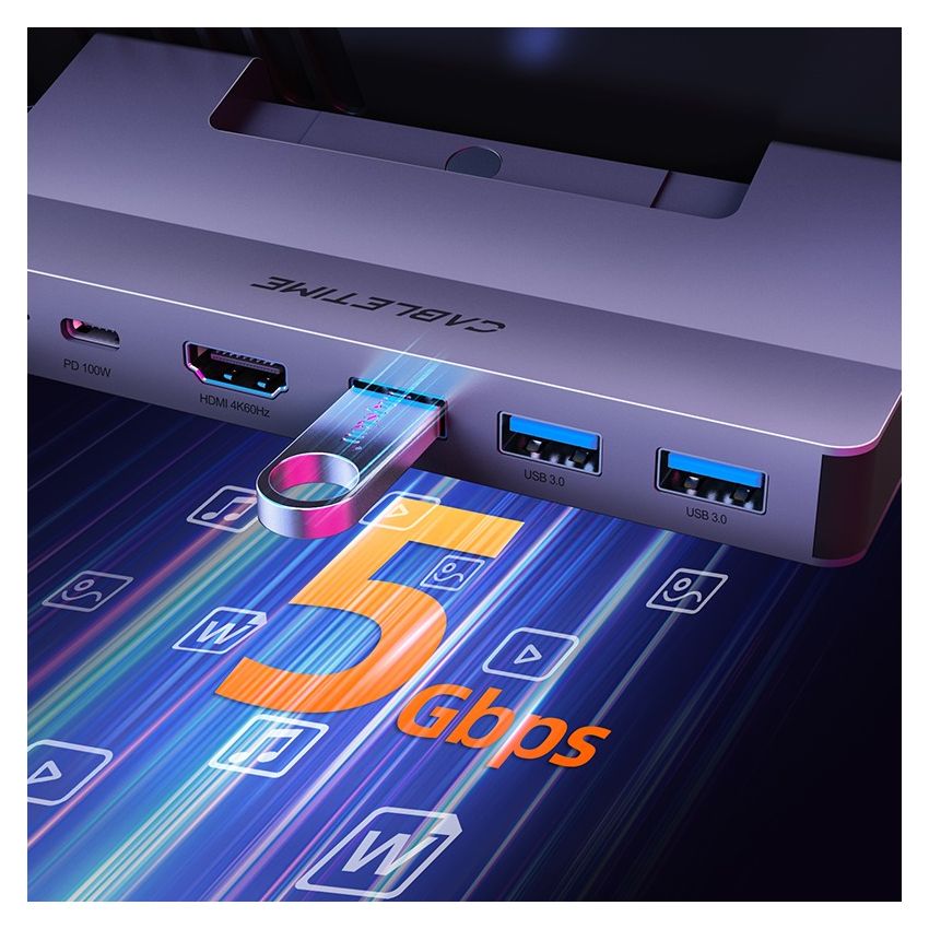 Hub USB C 6In1 For Steam Deck With 4K HDMI Ethernet Series