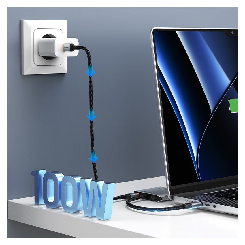 USB C to Dual HDMI Hub 4K PD 100W Converter