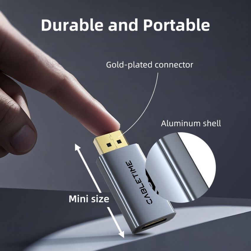 Converter DP to HDMI Female 4K30Hz Gold Plated