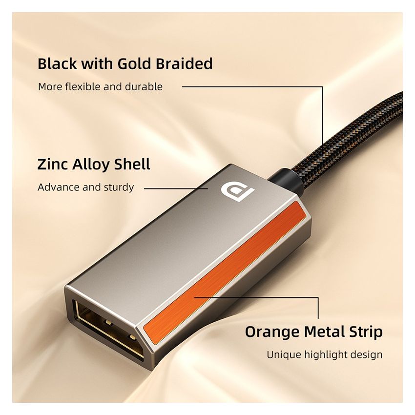 USB C to DisplayPort 2.1 8K 60Hz Adapter for IPad Pro MacBook PC