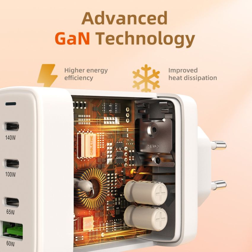 GaN USB C Wall Charger 150W for Laptop Macbook Phone