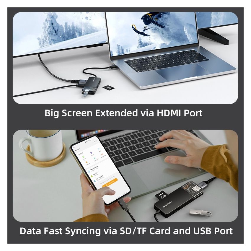 6 In 1 USB Type C Multiport Hub with 4K HDMI 100W Power Delivery