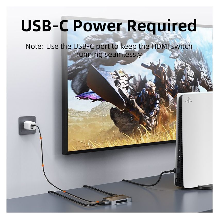 HDMI Switcher 3 In 1 Out 4K Premium Series w/ Manual Remote Control