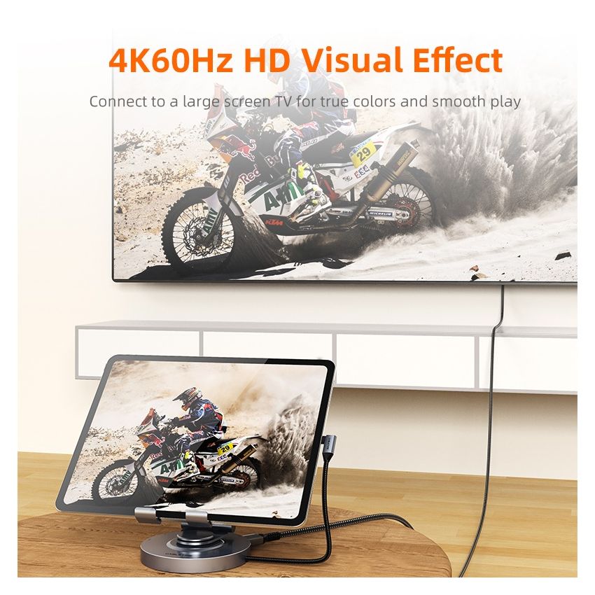 8 In 1 USB-C Docking Station Hub 4K PD SD TF untuk iPad Pro Air