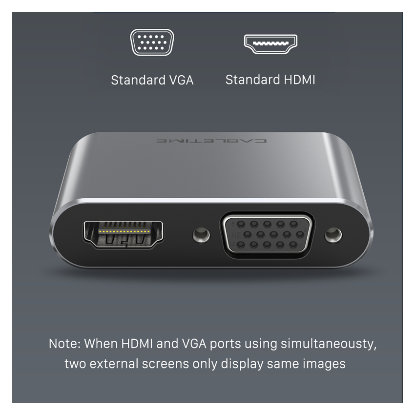 USB C to HDMI VGA Converter 4K Video Display Premium