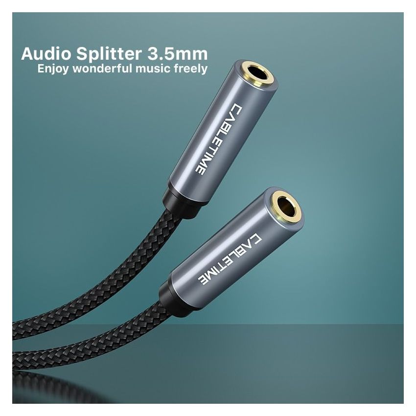Kabel Splitter Audio Aux Male to 2 Female Mic & Audio