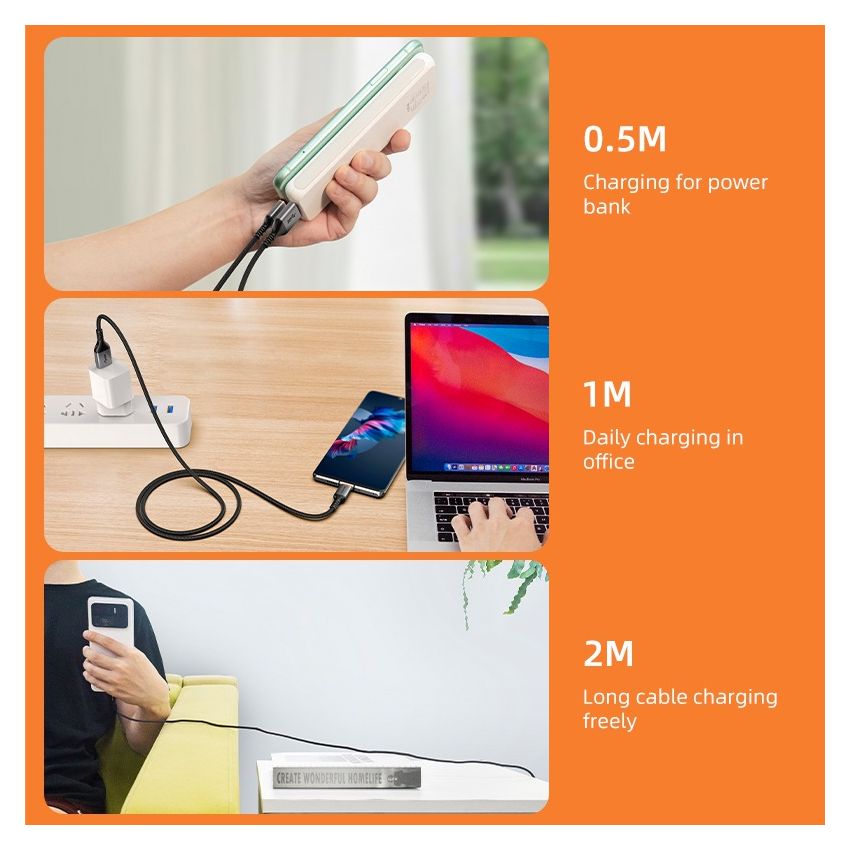 Kabel Data USB A to USB C Fast Charging 3A Untuk Android