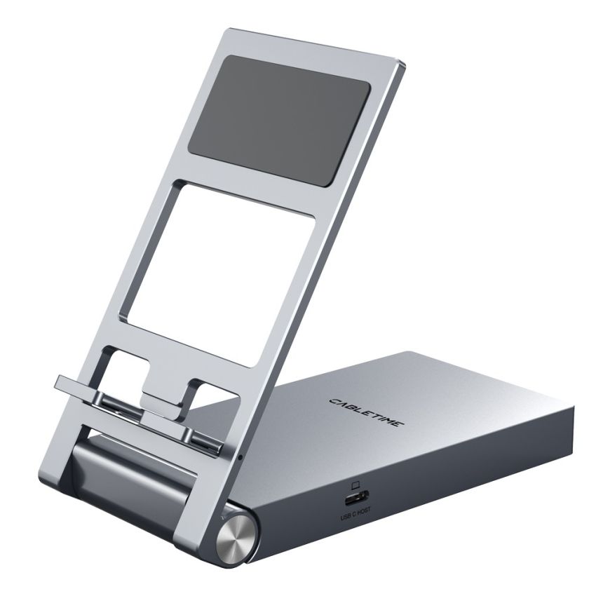 8 In 1 USB C Hub with Foldable Stand untuk iPad Pro Android Tablet