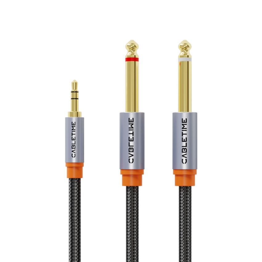 Kabel Aux 3.5mm to Dual 6.5mm Male to Male Aux Splitter