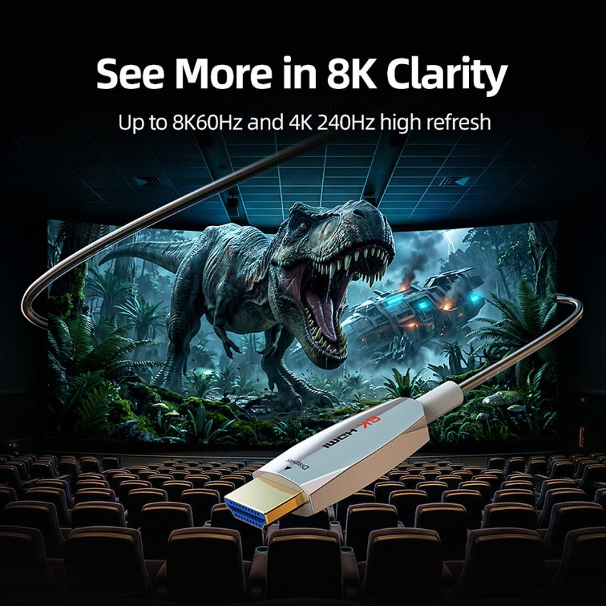 Kabel HDMI Fiber Optic AOC 2.1 8K60Hz 4K240Hz HDR Ultra Thin Slim