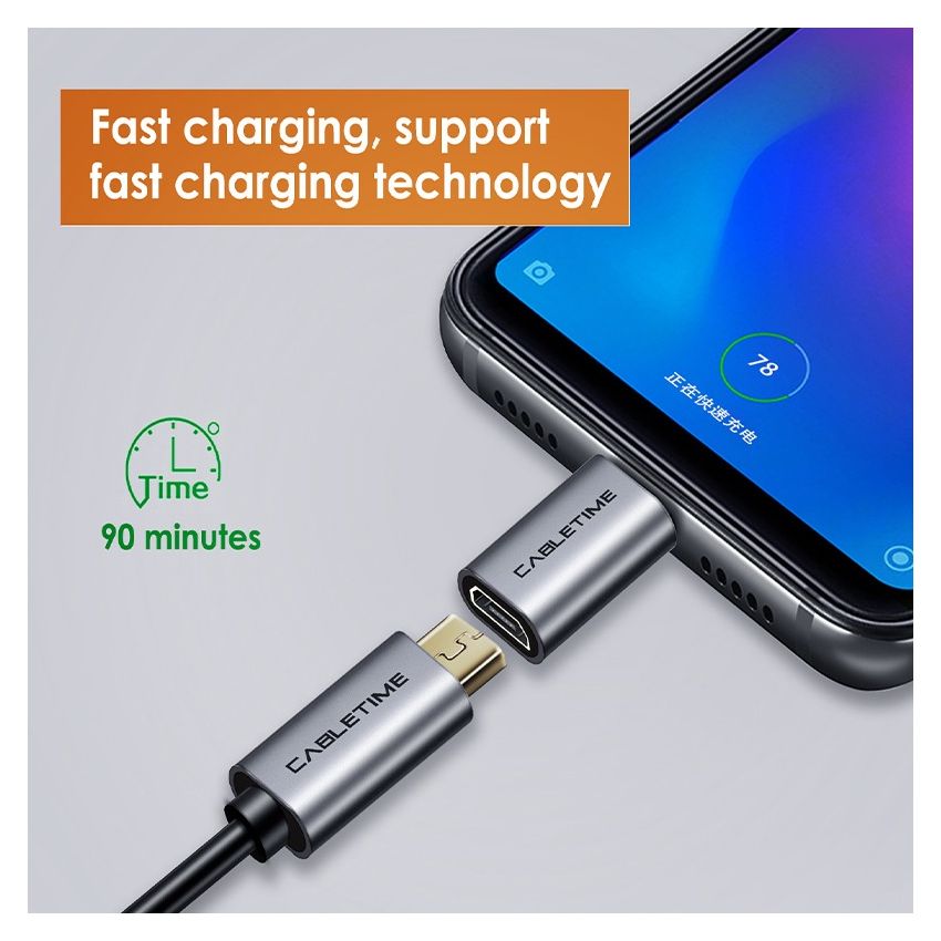 USB-C Male to USB-B-Micro 2.0 Female OTG Adapter