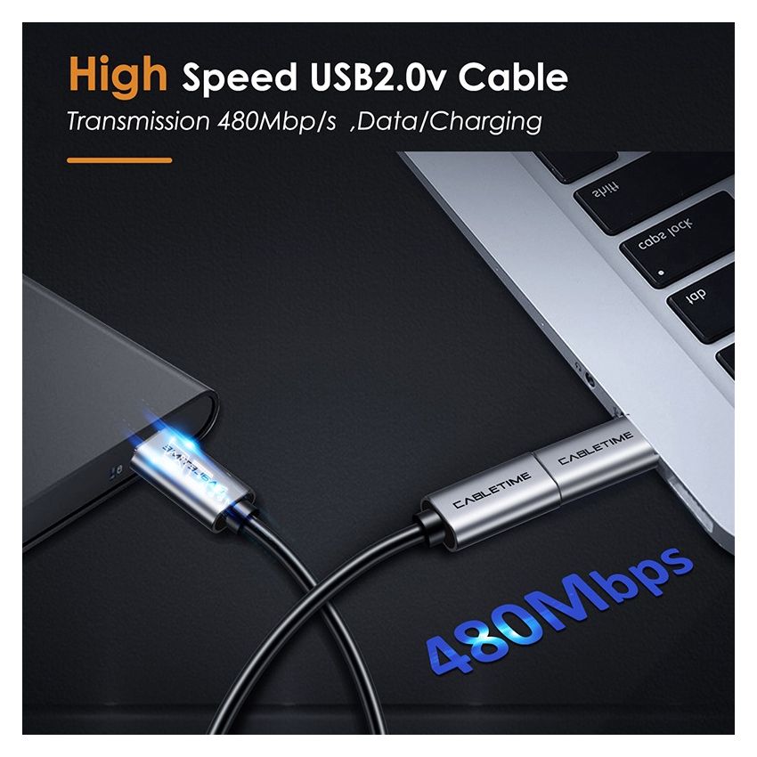 USB-C Male to USB-B-Micro 2.0 Female OTG Adapter