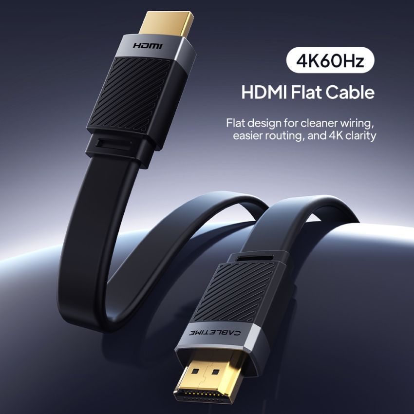 Kabel HDMI 2.0 Flat Male to Male 4K HDR10+ for TV Projector