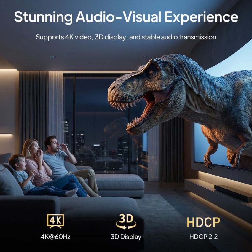 Kabel HDMI 2.0 Flat Male to Male 4K HDR10+ for TV Projector