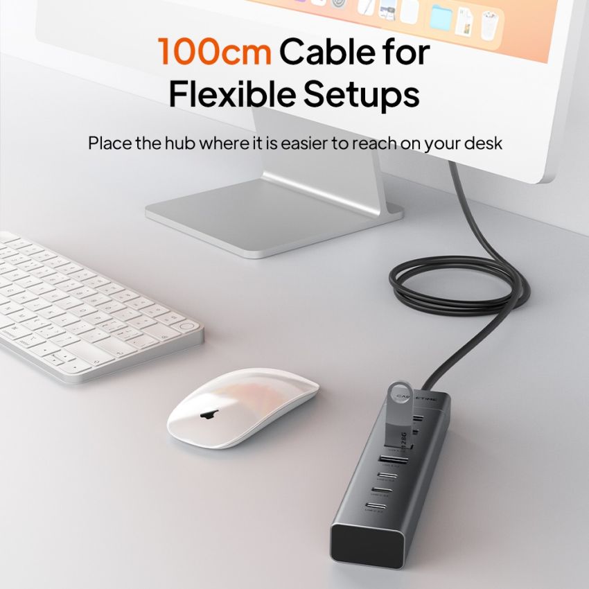 7in1 USB C Hub Multiport Adapter Type C USB A to 4 USB 3.0 + 3 USB-C High Speed 5Gbps Kabel 1M