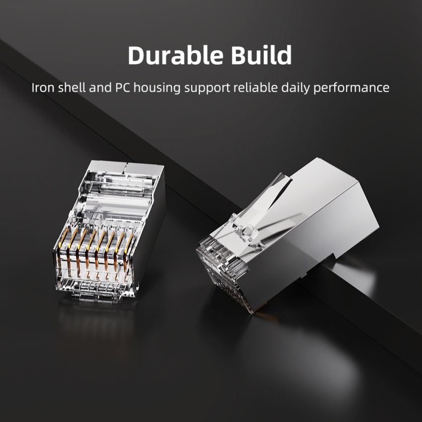 Konektor RJ45 Cat6 FTP Modular Ethernet Gigabit 10 50Pcs 100Pcs