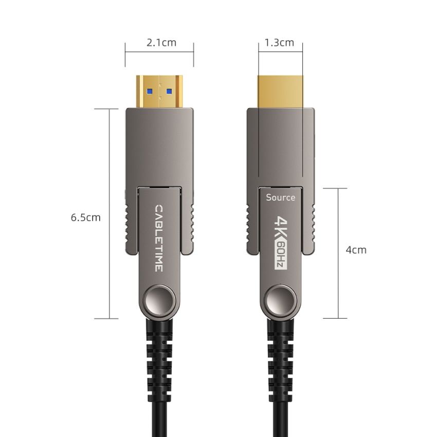 Kabel HDMI Fiber Optic Micro HDMI to HDMI 2.0 Detachable HDMI 10M 15M 20M Active