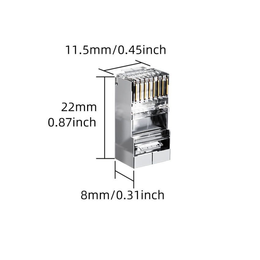 Konektor RJ45 Cat6 FTP Modular Ethernet Gigabit 10 50Pcs 100Pcs
