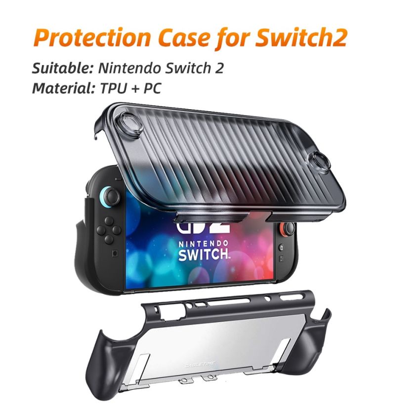 Protection Case for Nintendo Switch 2 Dockable Kickstand TPU PC Hybrid Protective Cover Casing Gaming