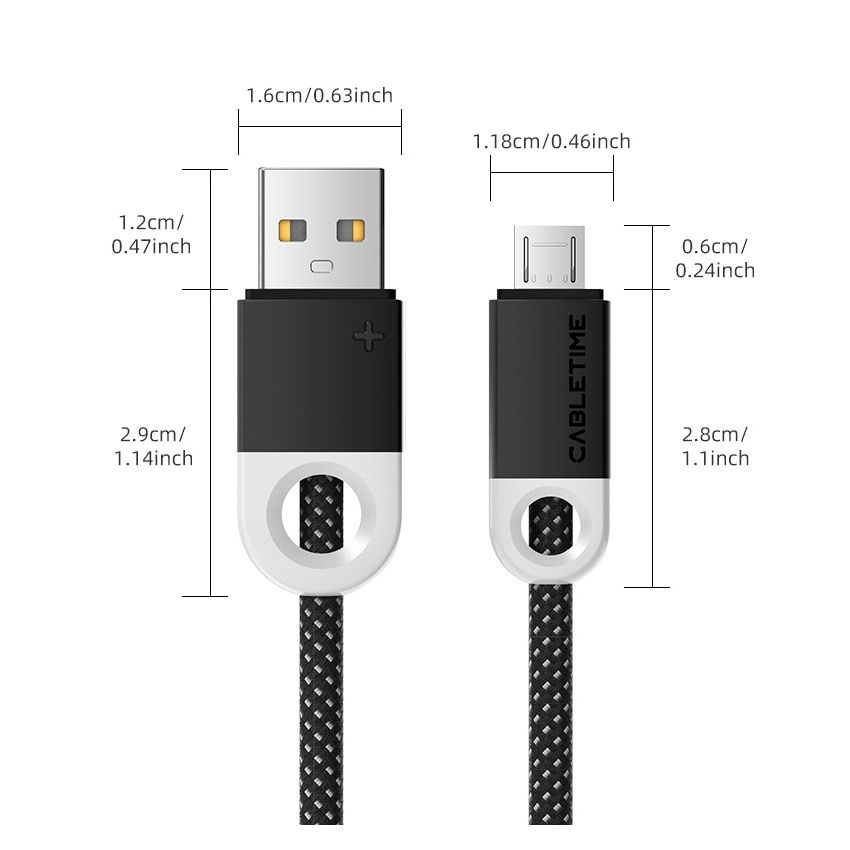 Kabel Data Micro USB 3A 18W Pengisian Cepat Casan Untuk Android