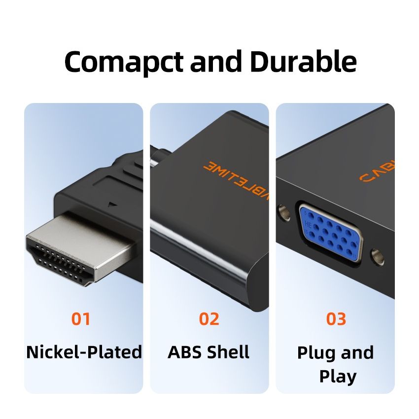 Converter HDMI to VGA Adapter FHD 1080p 60Hz