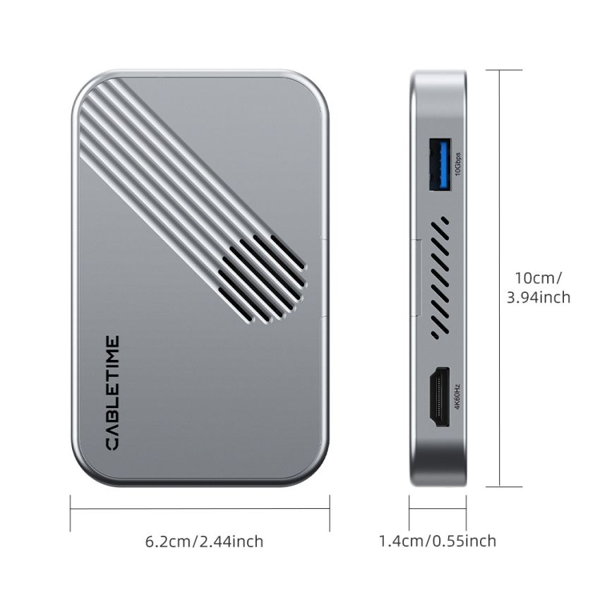 7In1 Magnetic USB-C Hub 10Gbps with SSD Enclosure for iPhone 17 16 15 Pro Max Series