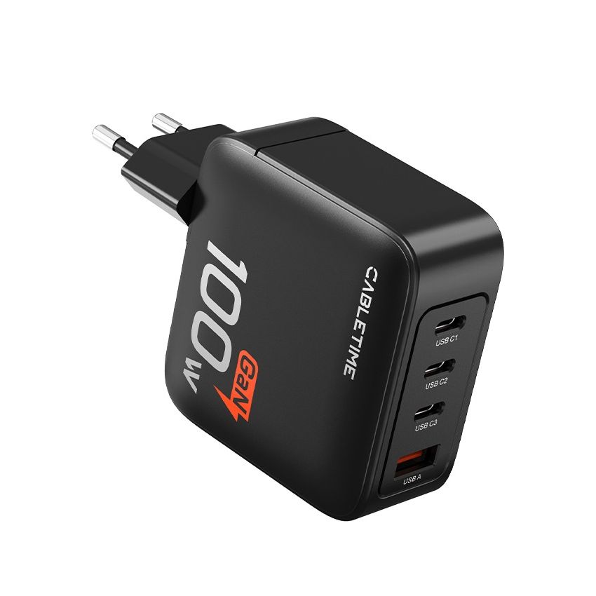 Adaptor GaN Charger 100W 4 Port PD Fast Charging