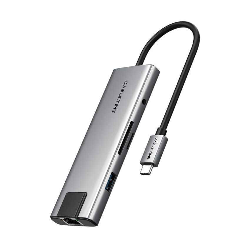 9In1 USB-C Hub with 4K HDMI Charging Ethernet Audio Jack