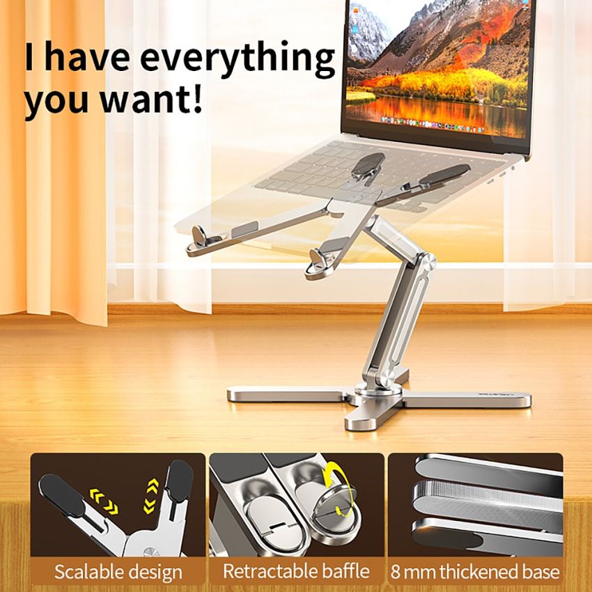 Adjustable Swivel Laptop Stand Aluminum Alloy 360 Degree Rotating Bracket