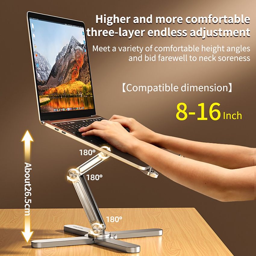 Adjustable Swivel Laptop Stand Aluminum Alloy 360 Degree Rotating Bracket
