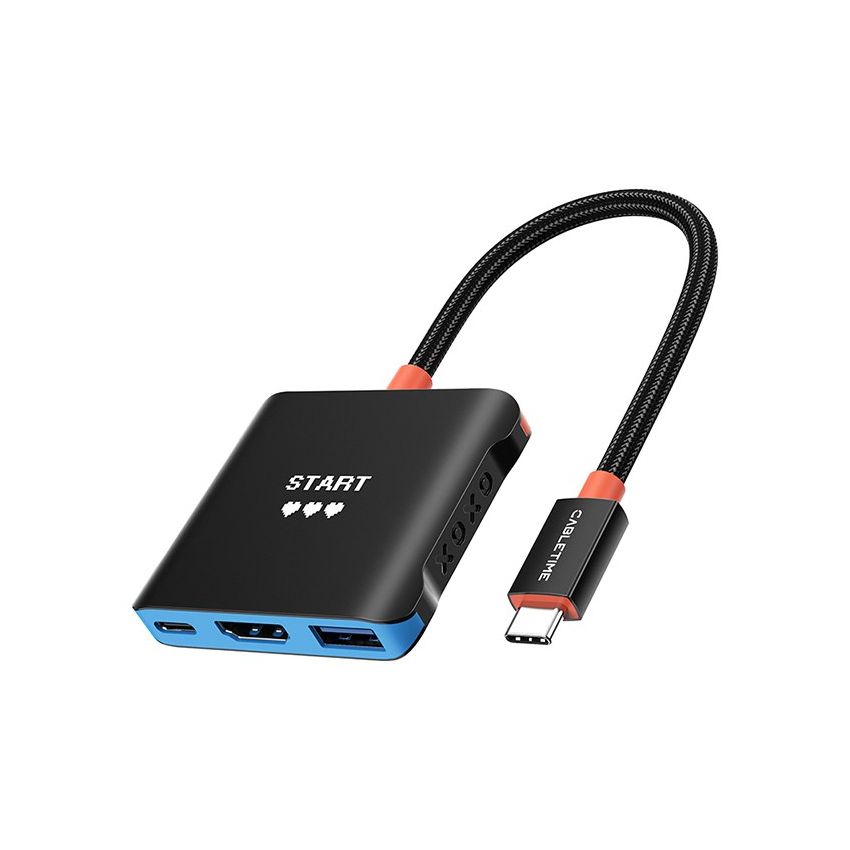 USB C to HDMI PD USB 3.0 3In1 for NES Switch Oled 2