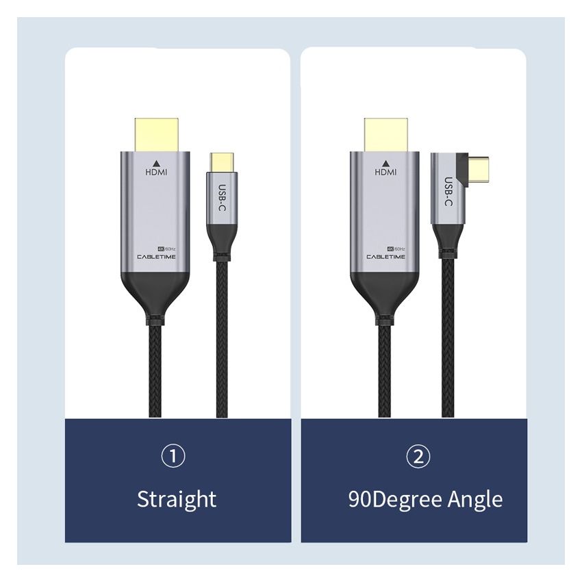 Kabel Type-C to HDMI Cable Right Angle Converter