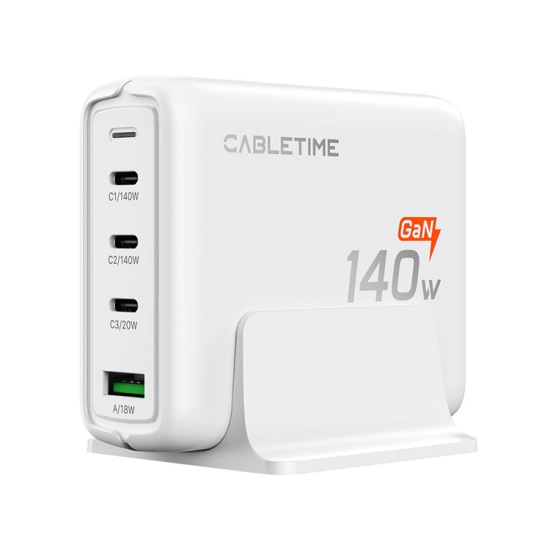 Adaptor Desk Charger 4In1 GaN 140W Charging Station for Laptop Macbook
