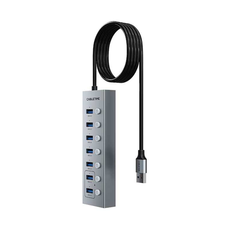 USB Hub 3.0 7In1 Ports with Long Cable Untuk Laptop PC