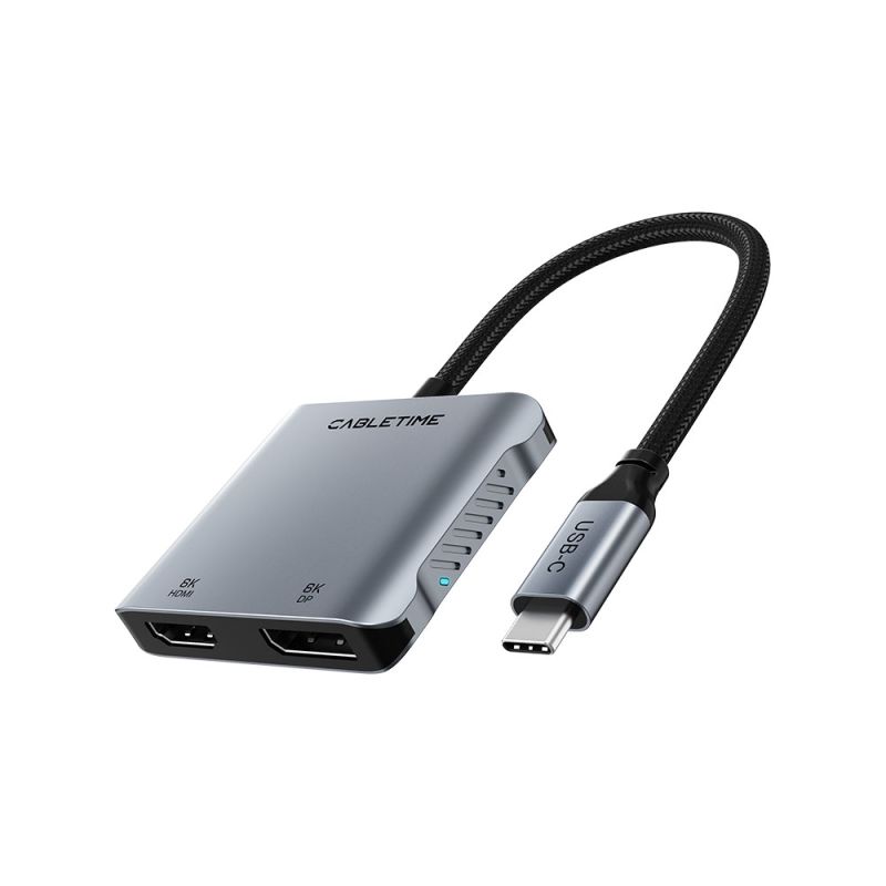USB C to Dual HDMI DP Hub 4K 8K PD 100W Converter Premium