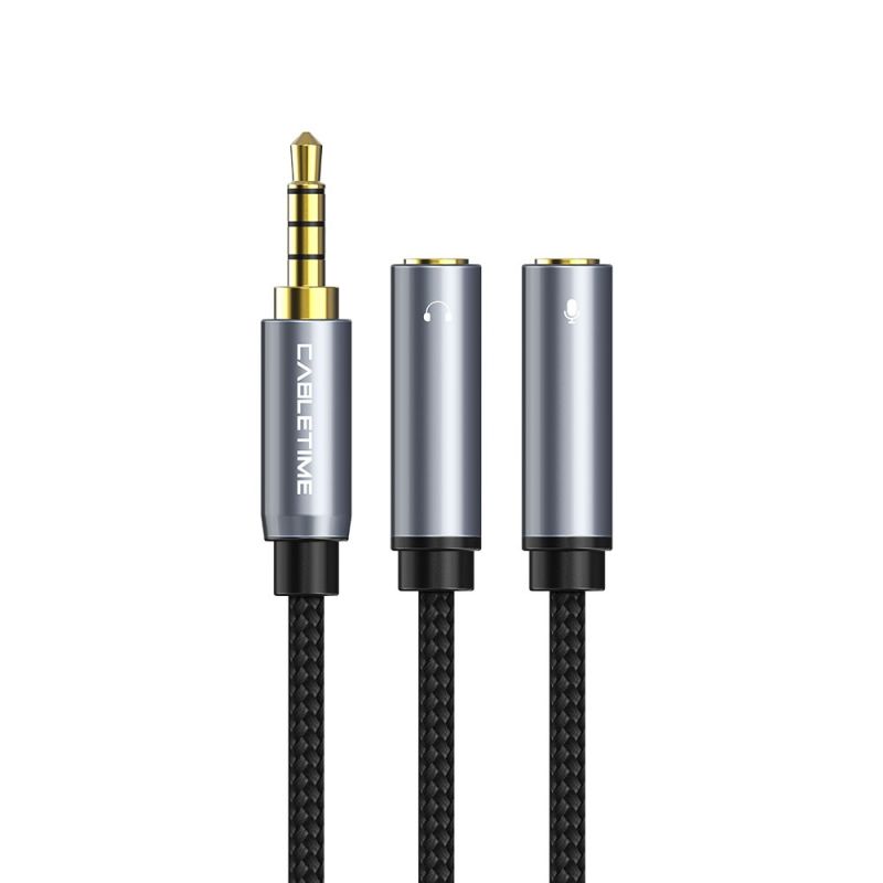 Kabel Splitter Audio Aux Male to 2 Female Mic & Audio