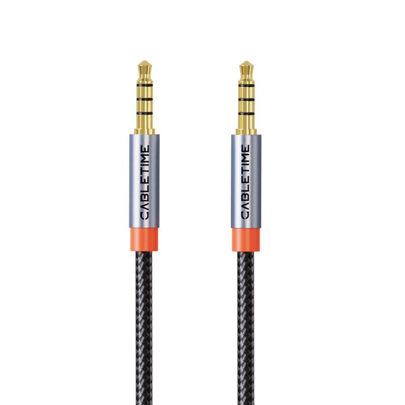 Kabel Aux 3.5mm TRRS Male to Male 4 Pole Audio Stereo & Call