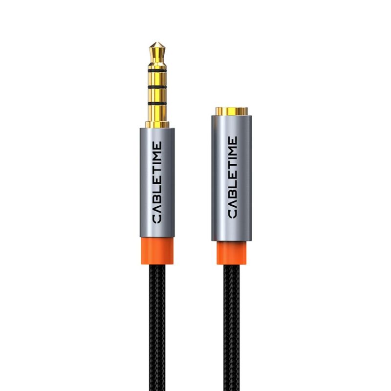 Kabel Aux Extension Audio 3.5mm TRRS Male To Female Braided