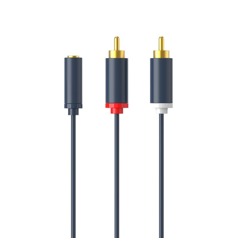 Kabel Aux to RCA Male Stereo 3.5mm Female to 2 RCA For Headphones Speaker