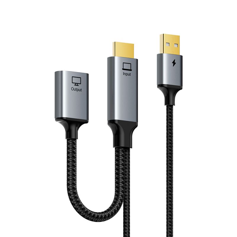 HDMI Male to Displayport Female 4K60Hz dengan USB Power Port