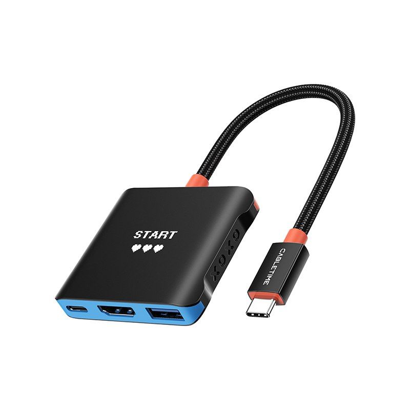 USB C to HDMI PD USB 3.0 3In1 for NES Switch Oled 2