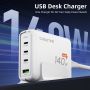 Adaptor Desk Charger 4In1 GaN 140W Charging Station for Laptop Macbook