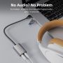 USB A+C External Sound Card Audio Adapter 2in1 Splitter Jack 3.5mm Mic & Headphone Output Aluminium Braided
