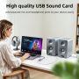 USB A+C External Sound Card Audio Adapter 2in1 Splitter Jack 3.5mm Mic & Headphone Output Aluminium Braided