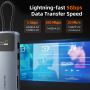 10 In 1 USB C Multiport Hub 4K 60Hz HDMI DisplayPort w/ Multi Screen